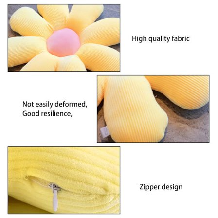 Blomstrete gulvpute, blomsterformet plysjdekor, komfortabel sittepute for barnerom, hjemmeinnredning (50 x 50 cm), (stil: stil 2;)