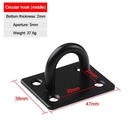 1 kpl Seinäkoukku Kattokiinnike Ripustin NELIÖ MUSTA NELIÖ MUSTA