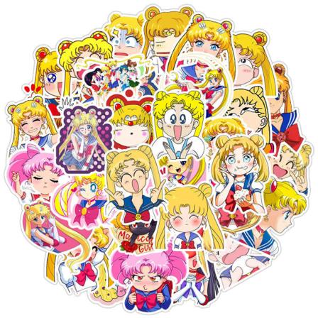 50 kpl Sailor Moon -tarroja Anime Vinyl -tarroja Auto Mo