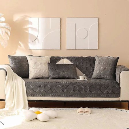 Myk Komfortabel Velvet Sofapute Fire Årstider Universal Sklisikker Setepute Ensfarget Minimalistisk Pustende Sofahåndkle