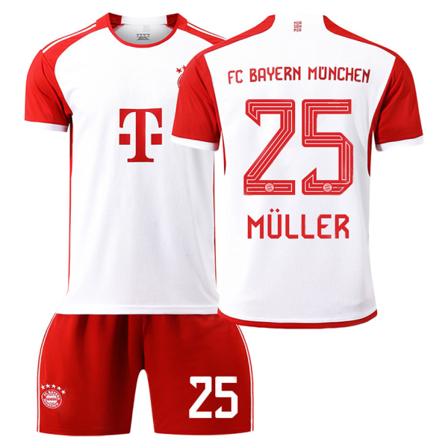 23/24 Bayern Stadium Hjemme Barnas Fotballdraktsett 25 MULLER 2XL