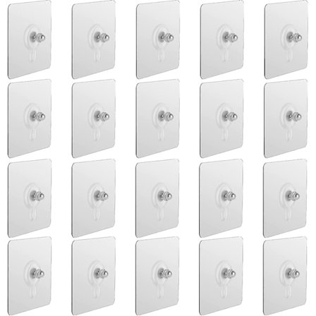 20 stk. Selvklæbende Hængende Negle, Væghængte Skruekrog Punch-fri Sømløs Skrue Vandafvisende Væghængning til Badeværelse Køkken Nail Free