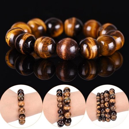 Tiger Eye Stone Lucky Bless Beads Menn Kvinne Smykker
