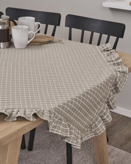 Bordsduk rutig med volang Linne - Linea