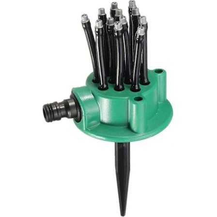 Hageslange sprinkler plen vanningssystem vannspreder nudelhode med 12 spraydyser, 360 justerbar dyse sprinkler kompatibel utendørs hage