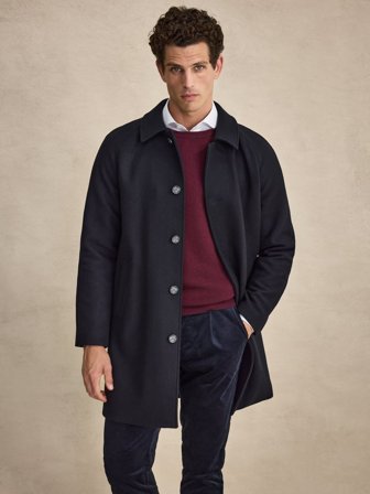 John Henric Men's Dunkelblauer Mantel Size S