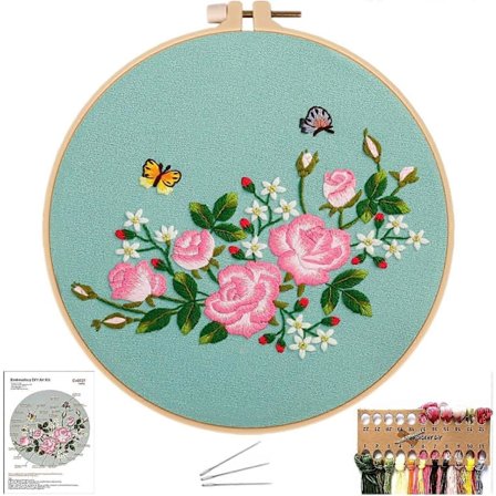 Broderisett med korssting, komplette korsstingsett for nybegynnere og entusiaster, hndlaget for voksne.