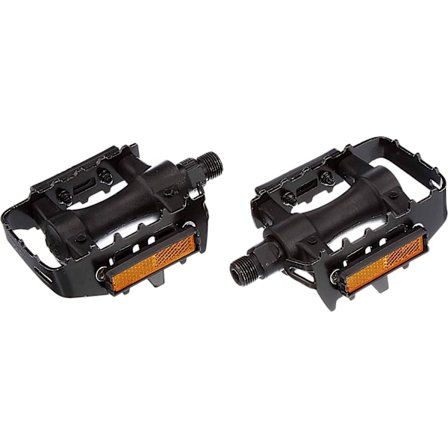 Aluminiums MTB sykkelpedal med reflektorer