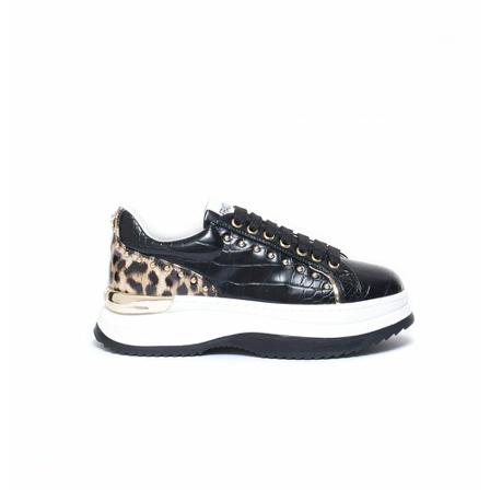 Fracomina, Sports with animal print fractures Zwart, Dames, Maat:39 EU