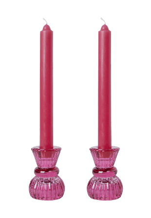 MANO ATELIER Gåvoset hög ljusstake och ljus, 2-pack Ljus & ljusstakar Rosa ONESIZE