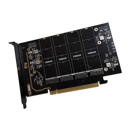 PCIe X16 till M.2 NVME Kort 4 Portars Kontroller Expansionskort PCIe Adapterkort
