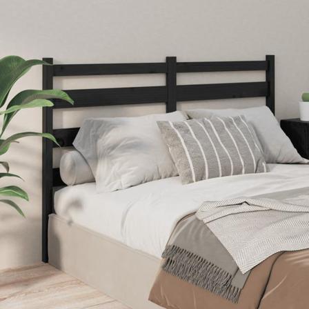 Vidaxl Sänggavel Svart 206x4x100 Cm Massiv Furu Svart