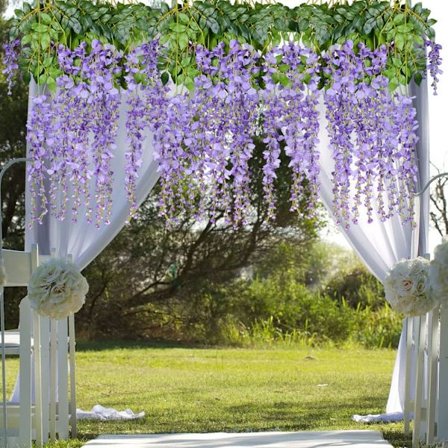 12 st konstgjorda blommor silke Wisteria vinranka silke hängande F
