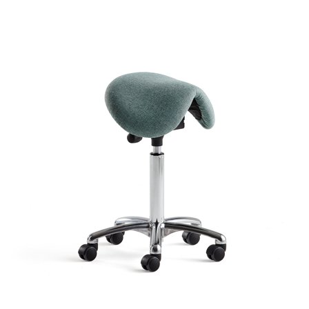 Sattelstuhl DERBY, Textilbezug türkis