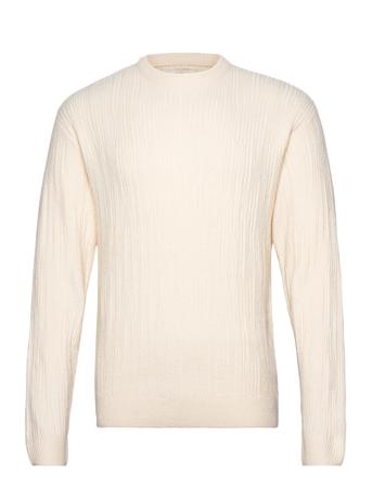 Rrjett Knit Strikkegenser M. Rund Krage Beige Redefined Rebel*Betinget Tilbud