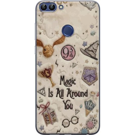 Yhteensopiva Puhelinkuori Huawei Huawei P smart Kirjailtu taianomainen kuvaus, jossa on symboleja, lainauksia ja satumaailmaa, joka on inspiroitunut s