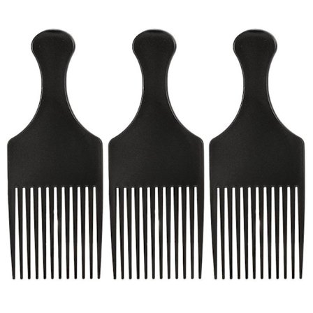 3-delt afrokam med håndtag til tykt, krøllet og langt hår