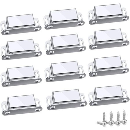 Magnetlås, 12 magnetiske låse, magnetlås, skab, kraftig robust magnet op til 6 kg, til skuffer, brusekabinedør, magnetisk skab, garderobe, hytte