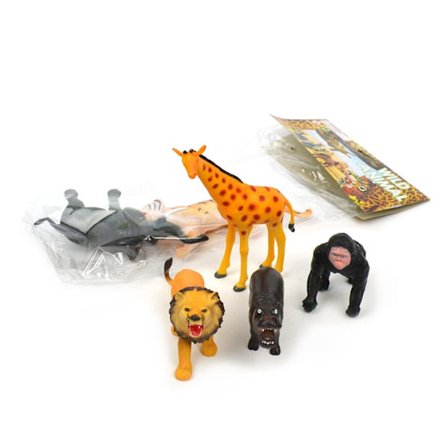 Leksaker Robetoy 6-Pack Set Wild Animal Djur Giraff Elefant lejo