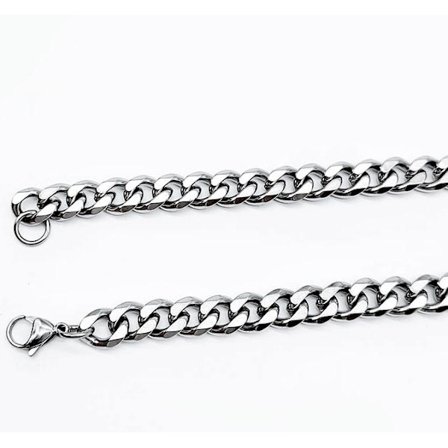 Slipad Pansarlänk halsband i Stål som håller färgen livet ut!