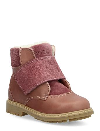 Sigge Print Velcro Boot Pink Wheat