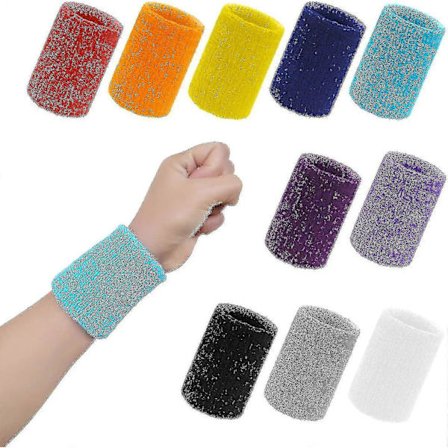 10 stk Sports Håndledsband Absorberende Håndleds Svedbånd Bomuld Tennis Håndledsbeskyttere, Sports Svedbånd