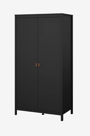 Tvilum - Madrid Vaatekaappi 2 ovella - Musta - Vaatekaapit - - Homeroom