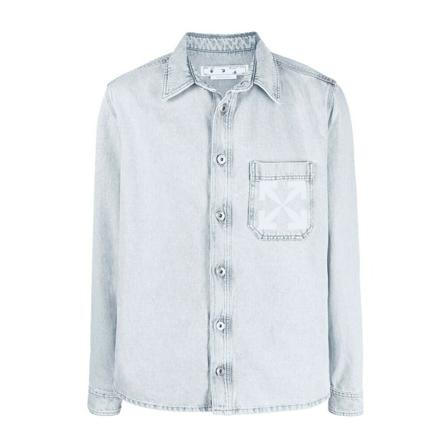 Off White, Shirts Blauw, Heren, Maat:S