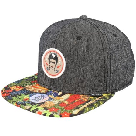 Djinns - Svart snapback Keps - 6p Sb Frida Linen Rev. Black Snapback @ Hatstore