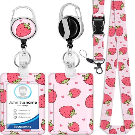 ID-brickahållare Infällbar Badge Reel Clip Vertikal ID