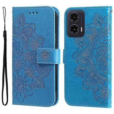 Sju-blommiga präglade läderfodral för telefon - Perfet