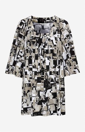 Cellbes of Sweden - Mønstret tunika i sort / beige til damer i størrelse 38/40