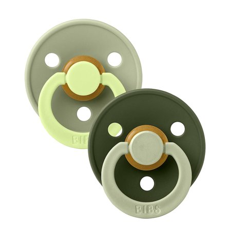 BIBS Pacifier Studio Colour 2 Pack Sage Hunter Green mix Size 2, Børn & Forældre, Sutter, Latexsutter