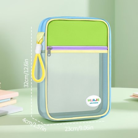 Opiskelijan Must-Have! Suurikokoinen monivärinen kangaskassi paperitavaran säilytykseen, täydellinen asiakirjojen ja materiaalien järjestämiseen. 