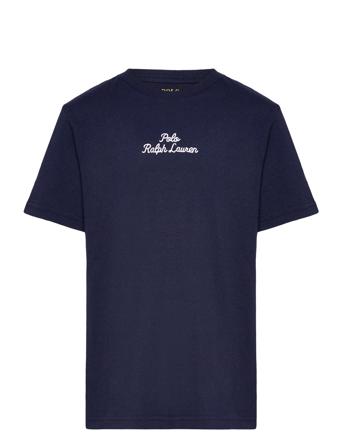 Logo Heavyweight Cotton Jersey Tee Tops T-shirts Short-sleeved Navy Ralph Lauren Kids