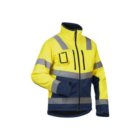 Blåkläder 490025173389XXXL Softshelljakke Høj synlighed gul/marineblå, jakke med høj synlighed Hi-Vis gul/marineblå, Tøj