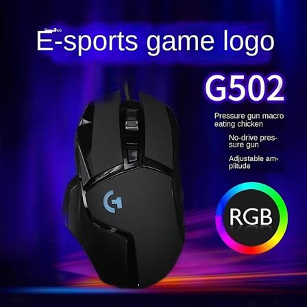 G502 Hero Suorituskykyinen Langallinen Pelikäyttöhiiri, Hero 25k Sensori, 25 600 Dpi, Rgb, Säädettävät Painot, 11 Ohjelmoitavaa Painiketta, Sisäinen 