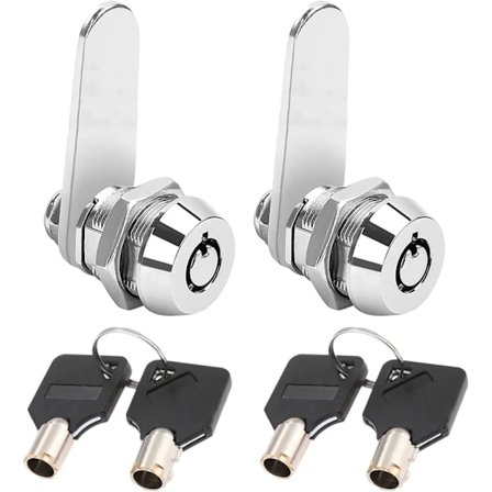 2 stk., 1,6 cm gjenge rørformet kamlås, sylinderlås sikkerhetslås for tønne postkasse for dør, skuff, skap, postkasse med like nøkler