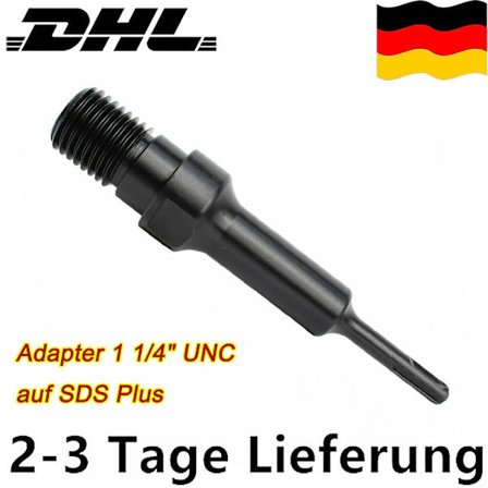 Adapter 1 1/4" UNC til SDS Plus til diamantbor kronebor DHL