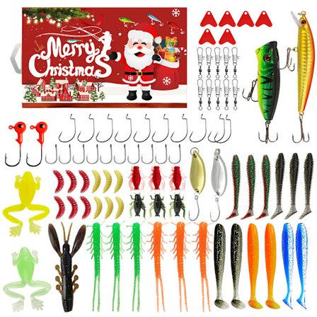 Fiske Adventskalender, Roadrunner Fishing Fake Bete Set, Fisketillbehör (84 st)