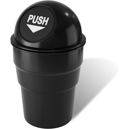 Mini søppelbøtte til bil, søt koppholder, søppelbøtte til bil, koppholder søppelbøtte, bærbar søppelbøtte med lokk, lekkasjesikker, kul for kontorbord