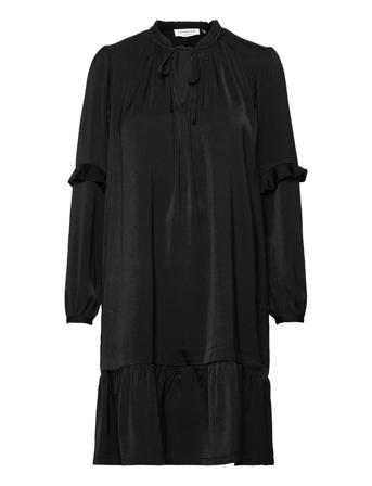 Recycle Polyester Dress Ls Kort Kjole Svart Rosemunde