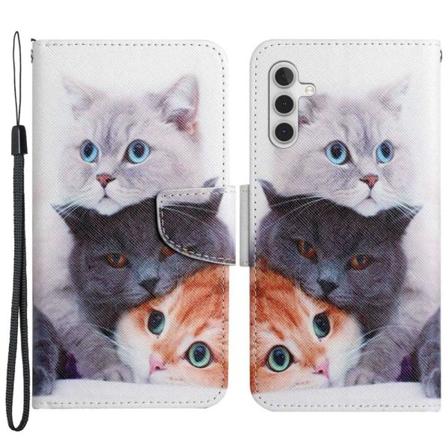 Wonderland Samsung Galaxy A14 Flip Etui - Tre Katte Silver grey