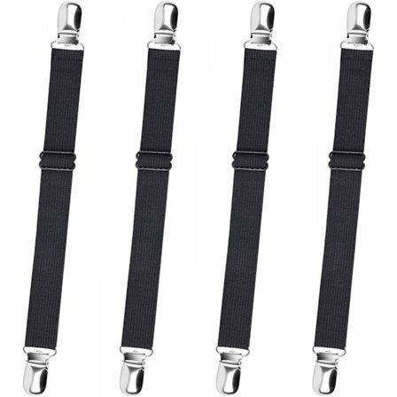 4-pak justerbare lagenstrammere (sorte), justerbare stropper