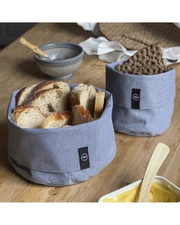 Förvaringskorg av textil Gråblå - ø 20cm - Recycled by Wille