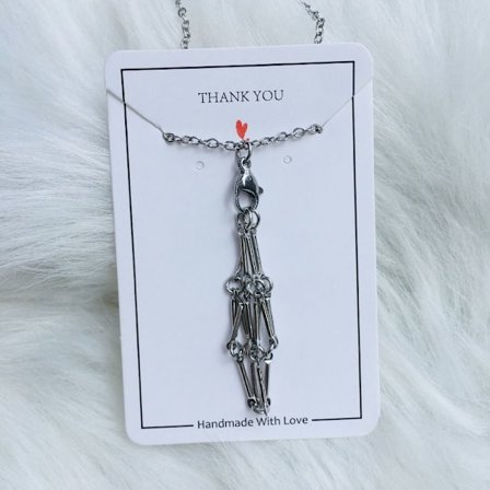 Crystal Holder Cage Necklace Crystal Net Metal Necklace SILVER S