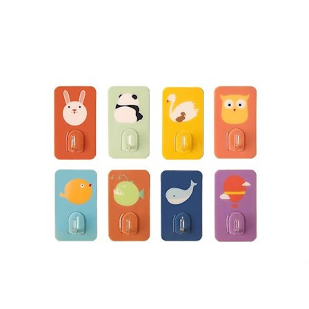 /EA/Sæt med 8 stk. 4*7 cm selvklæbende kroge, søde vægkroge