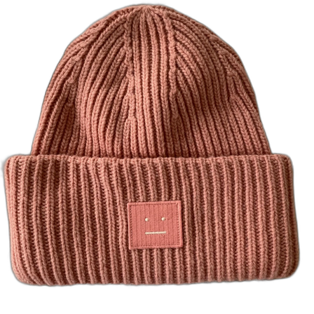 Rosa stickad mössa från Acne Studios