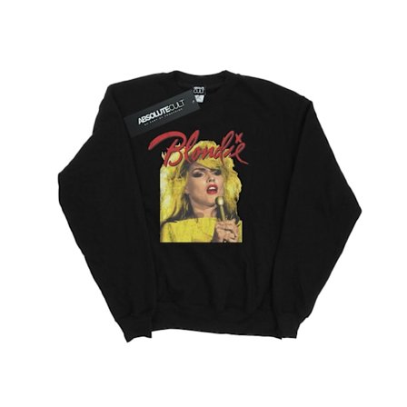 Blondie Dam/Kvinnor Sjunger Med Mic Sweatshirt XXL Svart