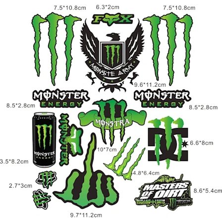 Racing Motorsykkel Monster Energy Klistremerke Hjelm Dekal